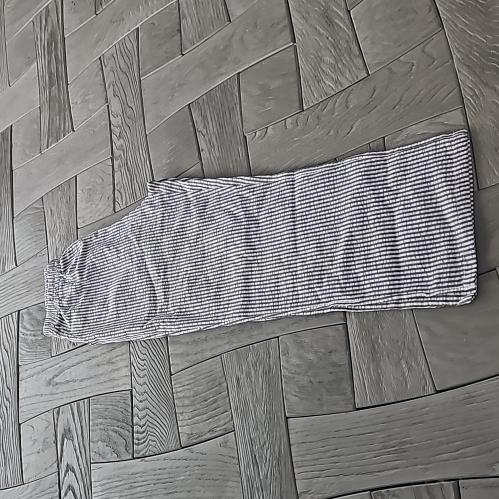 Dark grey and white striped pants